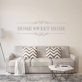 Muursticker Home Sweet Home - Zilver - 160 x 48 cm - taal - engelse teksten woonkamer alle