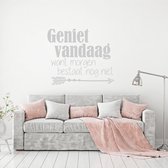 Muursticker Geniet Vandaag Want Morgen Bestaat Nog Niet -  Lichtgrijs -  140 x 117 cm  -  woonkamer  nederlandse teksten - Muursticker4Sale