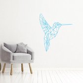 Muursticker Kolibri - Lichtblauw - 40 x 46 cm - slaapkamer woonkamer origami dieren