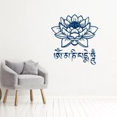 Muursticker Om Mani Padme Hum - Donkerblauw - 55 x 60 cm - woonkamer