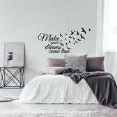 Muursticker Make Your Dreams Come True -  Oranje -  80 x 38 cm  -  alle muurstickers  engelse teksten  slaapkamer - Muursticker4Sale