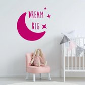 Muursticker Dream Big -  Roze -  110 x 110 cm  -  alle muurstickers  baby en kinderkamer  engelse teksten - Muursticker4Sale