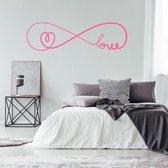 Muursticker Infinity Love Met Hartje - Roze - 160 x 45 cm - alle muurstickers slaapkamer