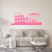 Muursticker Italië Rome -  Roze -  160 x 65 cm  -  alle muurstickers  slaapkamer  woonkamer  steden - Muursticker4Sale