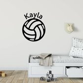 Muursticker Volleybal Met Naam -  Lichtbruin -  40 x 50 cm  -  baby en kinderkamer  naam stickers  alle - Muursticker4Sale