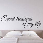 Muursticker Secret Treasures Of My Life - Zwart - 80 x 24 cm - slaapkamer engelse teksten