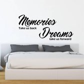 Muursticker Memories Dreams -  Rood -  120 x 54 cm  -  slaapkamer  engelse teksten  woonkamer  alle - Muursticker4Sale