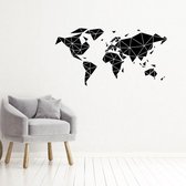 Muursticker Wereldkaart -  Lichtbruin -  120 x 62 cm  -  slaapkamer  woonkamer  alle - Muursticker4Sale