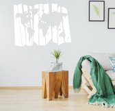 Muursticker Wereldkaart - Wit - 80 x 60 cm - slaapkamer woonkamer