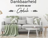 Muursticker Dankbaarheid - Zwart - 120 x 56 cm -  nederlandse teksten woonkamer