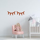 Muursticker Wimpers -  Bruin -  30 x 7 cm  -  baby en kinderkamer  alle - Muursticker4Sale