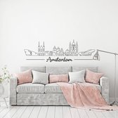 Muursticker Amsterdam -  Geel -  160 x 50 cm  -  alle muurstickers  slaapkamer  woonkamer  steden - Muursticker4Sale