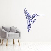 Muursticker Kolibri -  Donkerblauw -  80 x 92 cm  -  slaapkamer  woonkamer  origami  alle muurstickers  dieren - Muursticker4Sale