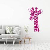Muursticker Giraffe -  Roze -  92 x 160 cm  -  alle muurstickers  baby en kinderkamer  woonkamer  dieren - Muursticker4Sale