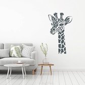 Muursticker Giraffe -  Donkergrijs -  92 x 160 cm  -  alle muurstickers  baby en kinderkamer  woonkamer  dieren - Muursticker4Sale