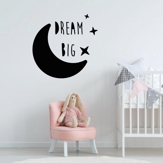 Muursticker Dream Big - Groen - 50 x 50 cm - baby en kinderkamer - teksten en gedichten alle muurstickers baby en kinderkamer