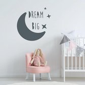 Muursticker Dream Big -  Donkergrijs -  50 x 50 cm  -  alle muurstickers  baby en kinderkamer  engelse teksten - Muursticker4Sale