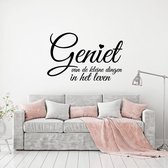 Muursticker Geniet Van De Kleine Dingen In Het Leven -  Groen -  160 x 101 cm  -  alle muurstickers  slaapkamer  woonkamer  nederlandse teksten - Muursticker4Sale