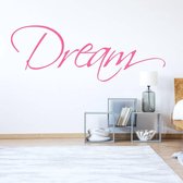 Muursticker Dream -  Roze -  80 x 29 cm  -  slaapkamer  engelse teksten  alle - Muursticker4Sale