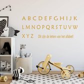 Muursticker Alfabet -  Goud -  80 x 32 cm  -  baby en kinderkamer  nederlandse teksten  bedrijven  alle - Muursticker4Sale