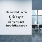 Muursticker Gekkenhuis -  Zwart -  140 x 105 cm  -  woonkamer  nederlandse teksten  bedrijven  alle - Muursticker4Sale