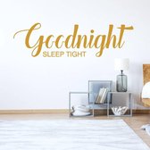 Slaapkamer Sticker Goodnight Sleep Tight -  Goud -  80 x 23 cm  -  nederlandse teksten  slaapkamer  alle - Muursticker4Sale