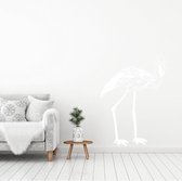 Muursticker Flamingo -  Wit -  85 x 120 cm  -  alle muurstickers  woonkamer  baby en kinderkamer  dieren - Muursticker4Sale