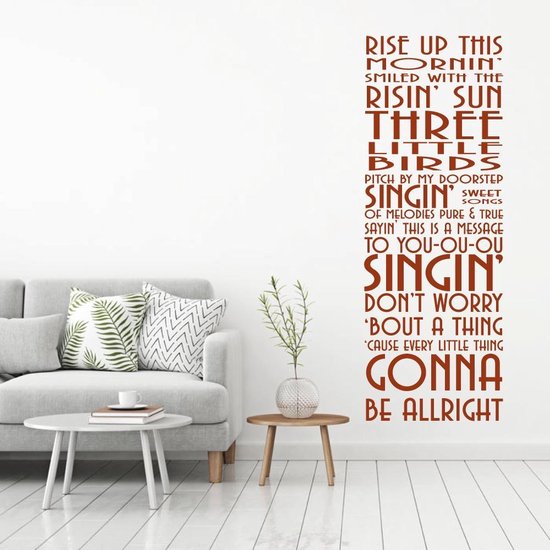 Muursticker Rise Up This Mornin Smiled With The Rising Sun - Bruin - 29 x 80 cm - alle muurstickers woonkamer