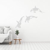 Muursticker Orka's -  Lichtgrijs -  140 x 104 cm  -  woonkamer  alle muurstickers  slaapkamer  baby en kinderkamer  dieren - Muursticker4Sale