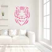 Muursticker Tijger -  Roze -  80 x 100 cm  -  slaapkamer  alle  woonkamer  dieren - Muursticker4Sale