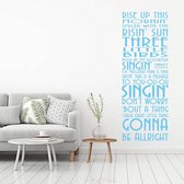 Muursticker Rise Up This Mornin Smiled With The Rising Sun -  Lichtblauw -  58 x 160 cm  -  alle muurstickers  woonkamer  engelse teksten - Muursticker4Sale