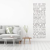 Muursticker Rise Up This Mornin Smiled With The Rising Sun -  Zilver -  29 x 80 cm  -  alle muurstickers  woonkamer  engelse teksten - Muursticker4Sale