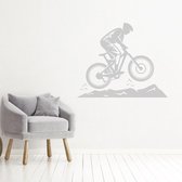 Muursticker Mountainbike -  Lichtgrijs -  60 x 49 cm  -  alle muurstickers  slaapkamer  woonkamer  baby en kinderkamer - Muursticker4Sale