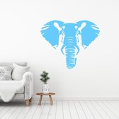 Muursticker Olifant -  Lichtblauw -  100 x 81 cm  -  alle muurstickers  slaapkamer  woonkamer  dieren - Muursticker4Sale