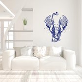 Muursticker Olifant In Bomen -  Donkerblauw -  120 x 147 cm  -  woonkamer  alle - Muursticker4Sale