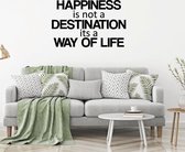 Muursticker Happiness Is Not A Destination -  Oranje -  80 x 51 cm  -  alle muurstickers  woonkamer  engelse teksten - Muursticker4Sale