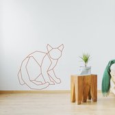 Muursticker Origami Poes -  Bruin -  80 x 80 cm  -  slaapkamer  woonkamer  origami  alle muurstickers  dieren - Muursticker4Sale