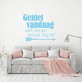 Muursticker Geniet Vandaag Want Morgen Bestaat Nog Niet -  Lichtblauw -  60 x 50 cm  -  woonkamer  nederlandse teksten - Muursticker4Sale