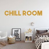 Muursticker Chill Room -  Goud -  160 x 20 cm  -  woonkamer  engelse teksten  alle - Muursticker4Sale
