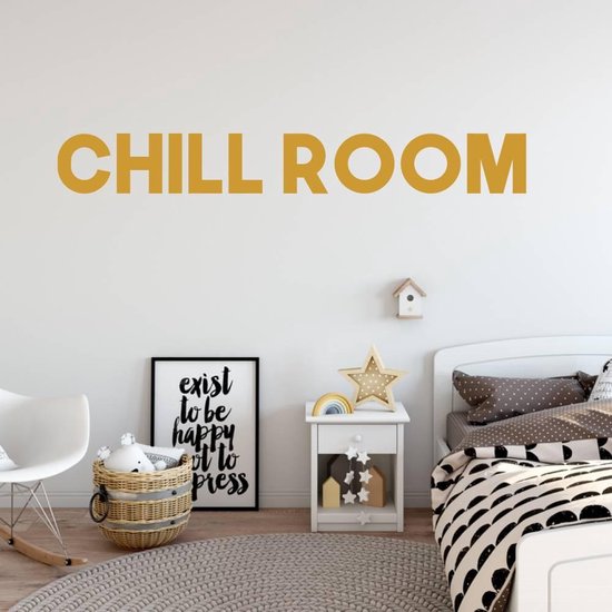 Muursticker Chill Room - Goud - 160 x 20 cm - woonkamer alle