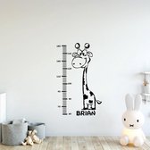 Muursticker Giraffe Met Groeimeter -  Geel -  58 x 96 cm  -  alle muurstickers  baby en kinderkamer  dieren - Muursticker4Sale