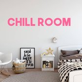 Muursticker Chill Room - Roze - 160 x 20 cm - woonkamer engelse teksten
