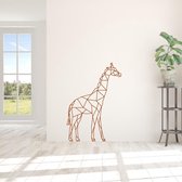 Muursticker Giraffe -  Bruin -  80 x 55 cm  -  alle muurstickers  slaapkamer  woonkamer  origami  dieren - Muursticker4Sale