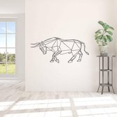 Muursticker Origami Stier - Donkergrijs - 80 x 35 cm - slaapkamer woonkamer origami alle