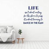 Muursticker Dance In The Rain -  Donkerblauw -  80 x 71 cm  -  alle muurstickers  woonkamer  slaapkamer  engelse teksten - Muursticker4Sale