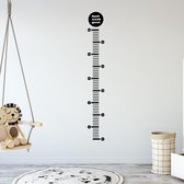 Groeimeter Muursticker Met Naam -  Wit -  14 x 103 cm  -  alle muurstickers  baby en kinderkamer - Muursticker4Sale