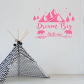 Muursticker Dream Big Little One - Roze - 60 x 45 cm - baby en kinderkamer