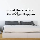 Muursticker This Is Where The Magic Begins - Vert - 80 x 21 cm - Textes anglais pour chambre à coucher - Muursticker4Sale