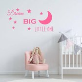 Muursticker Dream Big Little One - Roze - 120 x 60 cm - baby en kinderkamer