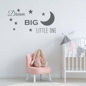 Muursticker Dream Big Little One - Donkergrijs - 120 x 60 cm - baby en kinderkamer